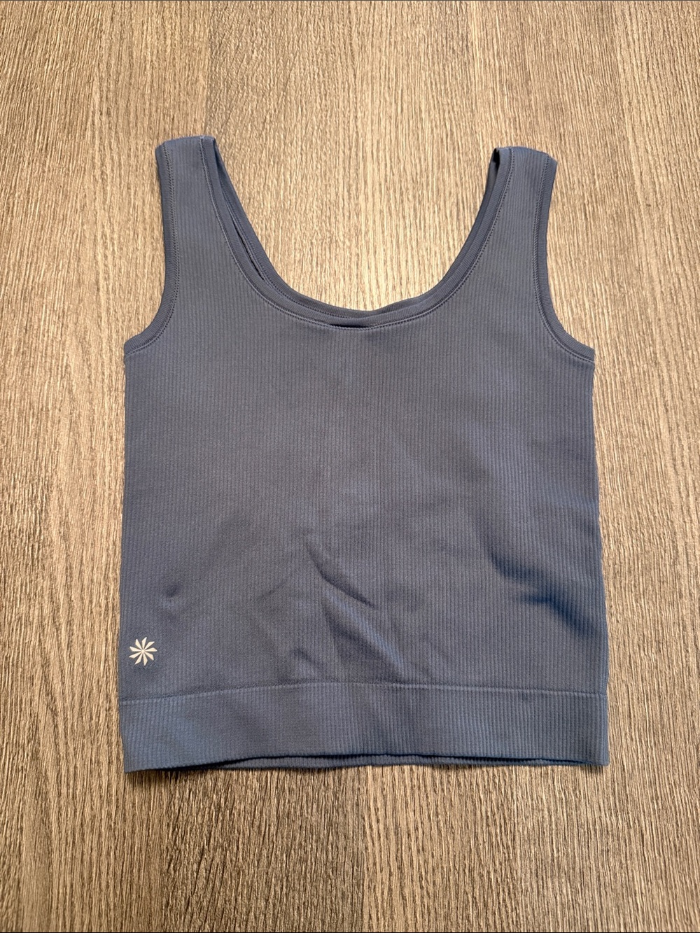 Athleta Girls Blue Ribbed Tank Top - Picture 2 of 6